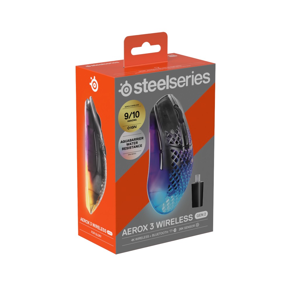 เมาส์เกมมิ่ง SteelSeries Aerox 3 Wireless Gen 2 - Shadow