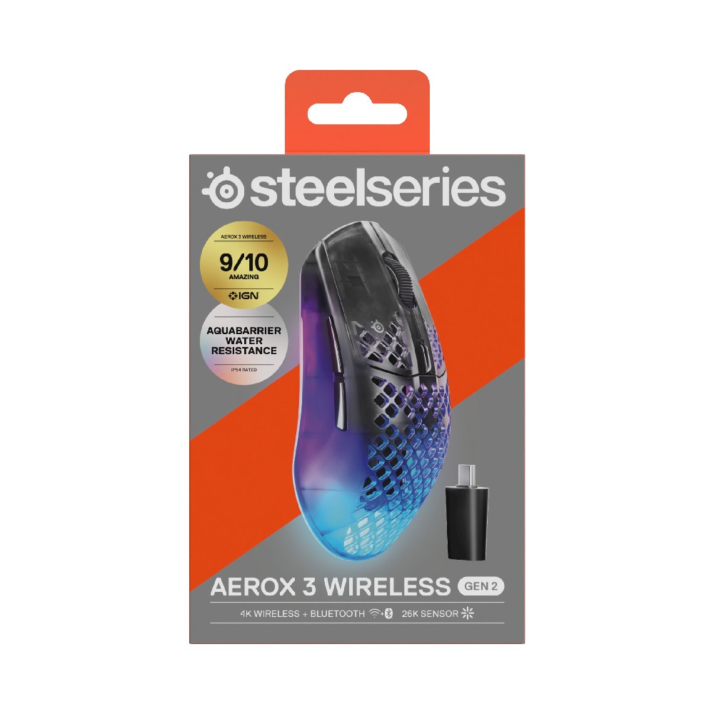 เมาส์เกมมิ่ง SteelSeries Aerox 3 Wireless Gen 2 - Shadow