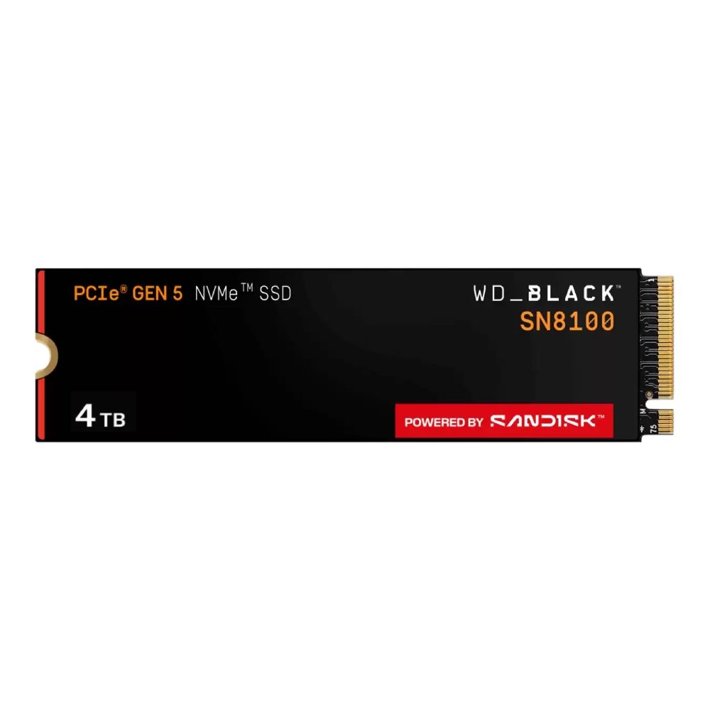 การ์ดเอสเอสดี WD_Black SN8100 4TB SSD M.2 PCle/Nvme Gen5 R14,900MB/s W14,000MB/s (WDS400T1X0M) 5Year