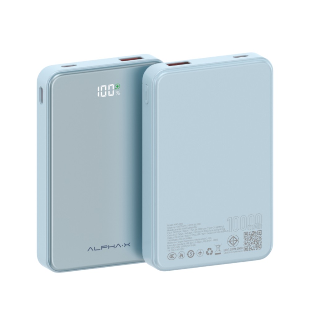 พาวเวอร์แบงค์ ALPHA 10000 mAh ALP10-38PD XHD-G82 Light Blue CCC