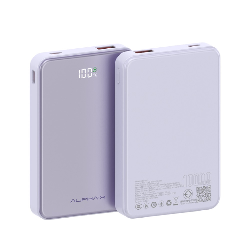 พาวเวอร์แบงค์ ALPHA 10000 mAh ALP10-38PD XHD-G82 Purple CCC