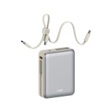 พาวเวอร์แบงค์ FOX Mini 3-in-1 Built-in USB-C & Lightning Cables UP2001 Silver (CCC)
