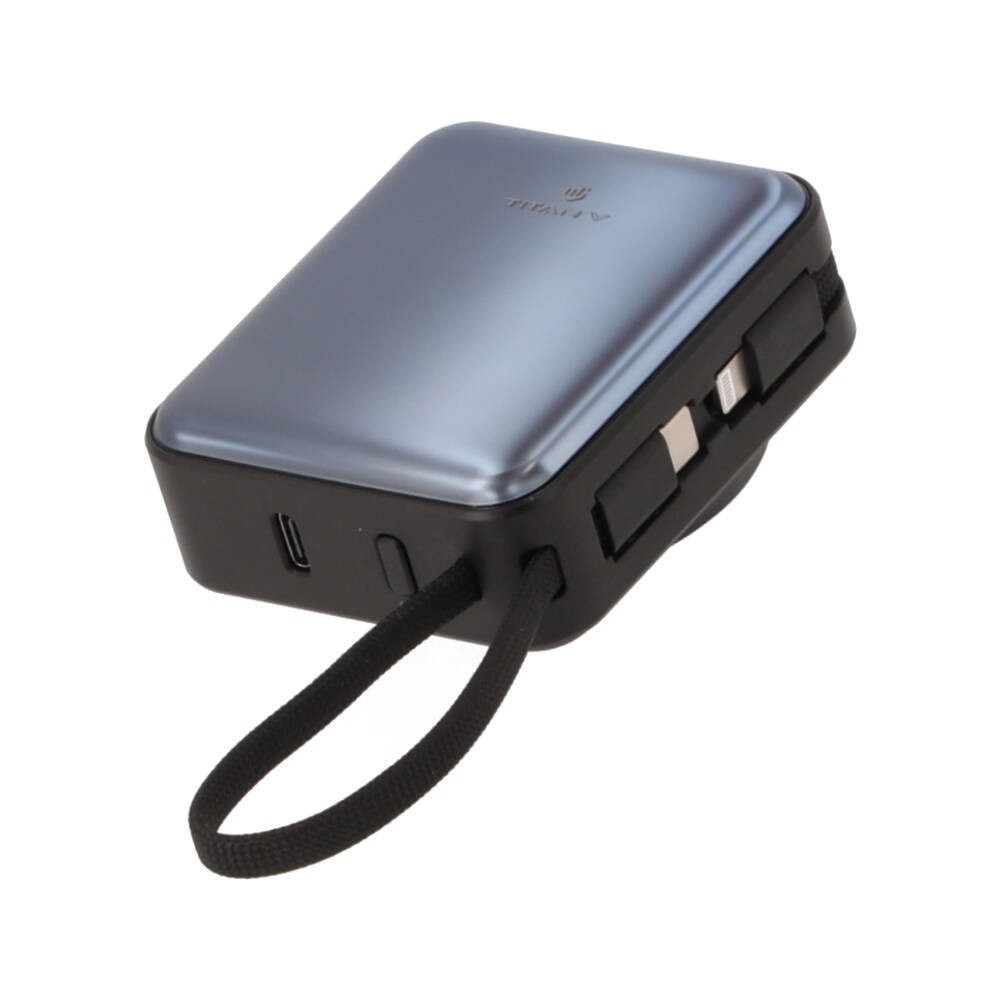 พาวเวอร์แบงค์ TITANV CubeMag 10000 mAh with built-in Cables 45W Wireless Qi2.2 25W Black (CCC)