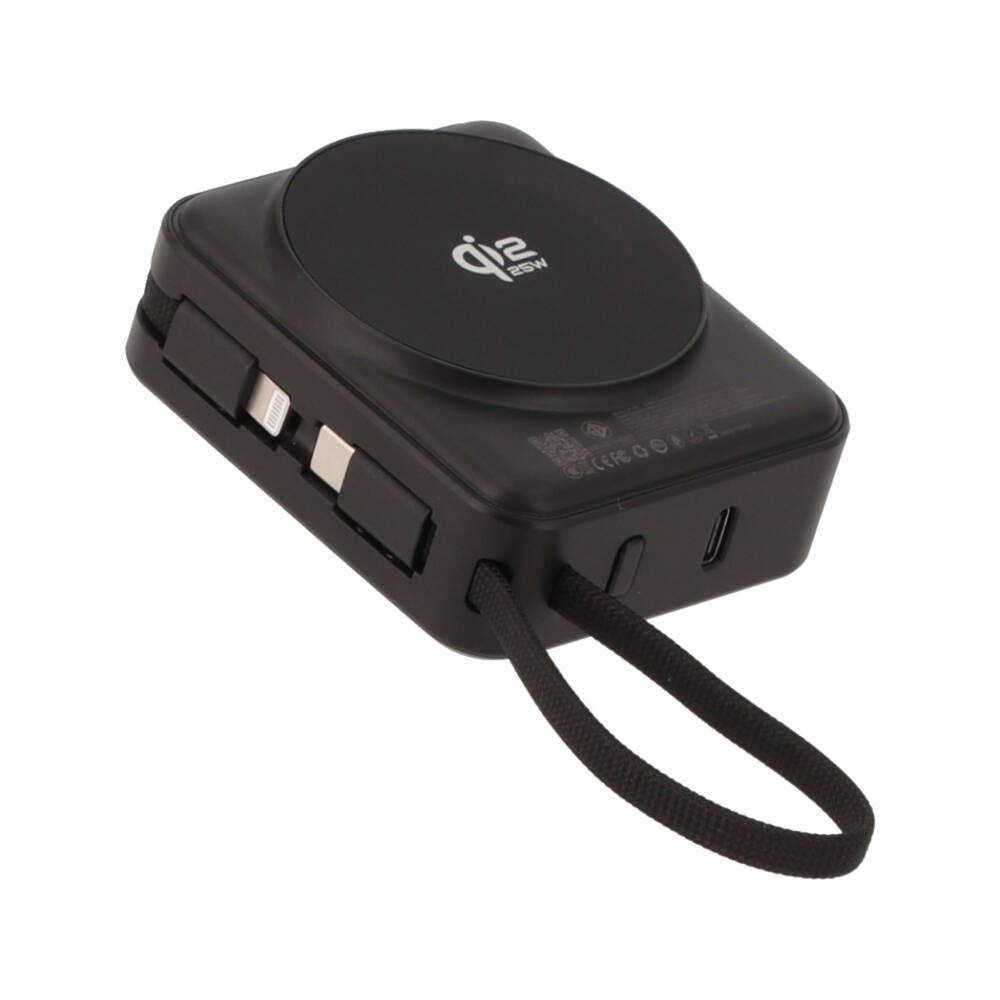 พาวเวอร์แบงค์ TITANV CubeMag 10000 mAh with built-in Cables 45W Wireless Qi2.2 25W Black (CCC)