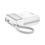 พาวเวอร์แบงค์ QPLUS 20000 mAh built-in Lightning/USB-C cable PD35W M52 (CCC) White