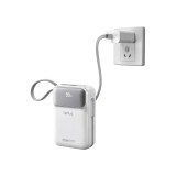 พาวเวอร์แบงค์ QPLUS 20000 mAh built-in Lightning/USB-C cable PD35W M52 (CCC) White