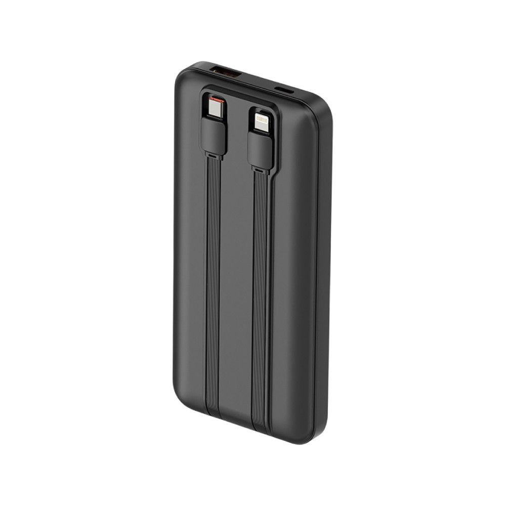 พาวเวอร์แบงค์ QPLUS 10000 mAh Built-In Cable USB-C/Lightning 22.5W PD UP1010 (CCC) Black