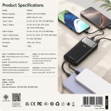 พาวเวอร์แบงค์ QPLUS 10000 mAh Built-In Cable USB-C/Lightning 22.5W PD UP1010 (CCC) Black