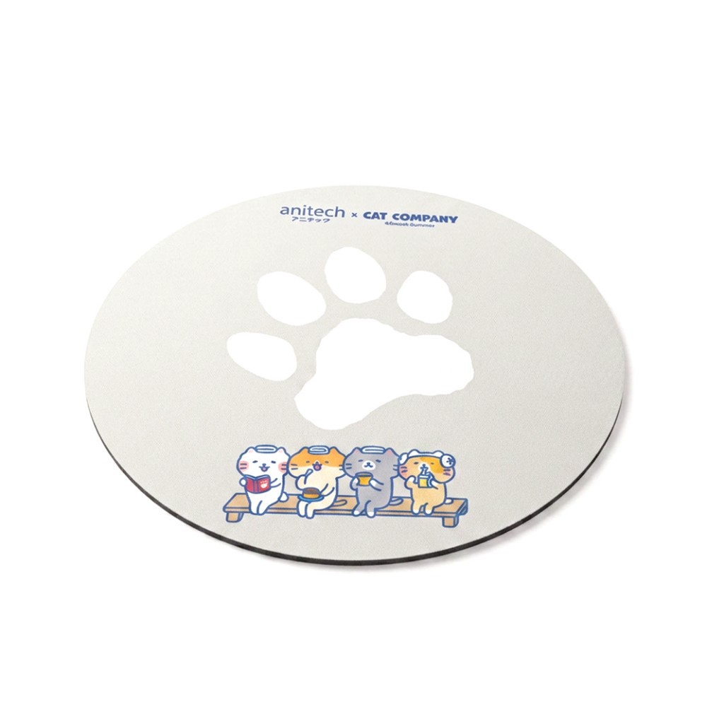 เมาส์ไร้สาย+แผ่นรองเมาส์ Anitech Cat Company (Cat-WMP01-GY) Gray