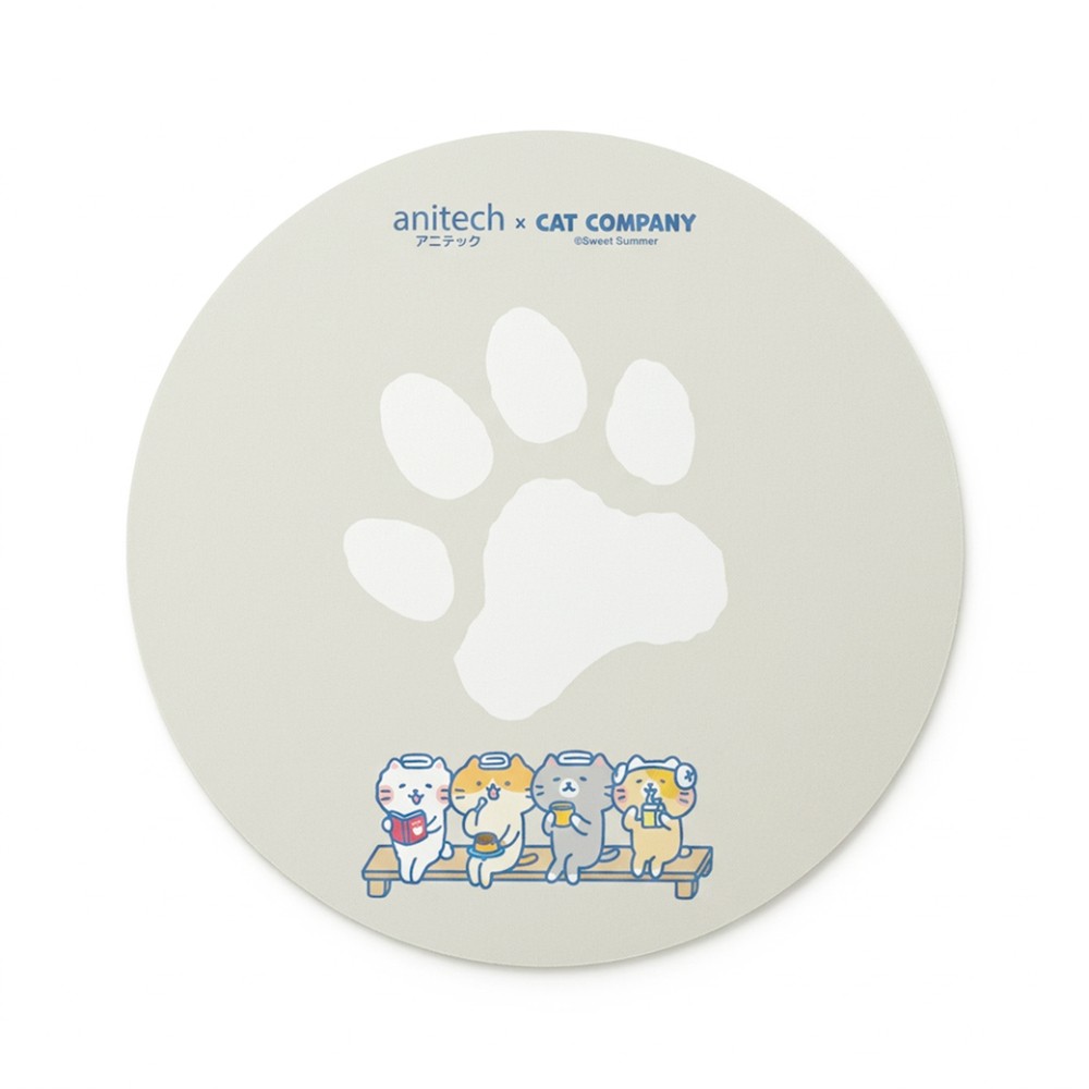 เมาส์ไร้สาย+แผ่นรองเมาส์ Anitech Cat Company (Cat-WMP01-GY) Gray