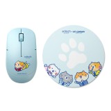 เมาส์ไร้สาย+แผ่นรองเมาส์ Anitech Cat Company (Cat-WMP01-BL) Blue