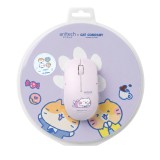 เมาส์ไร้สาย+แผ่นรองเมาส์ Anitech Cat Company (Cat-WMP01-PU) Purple