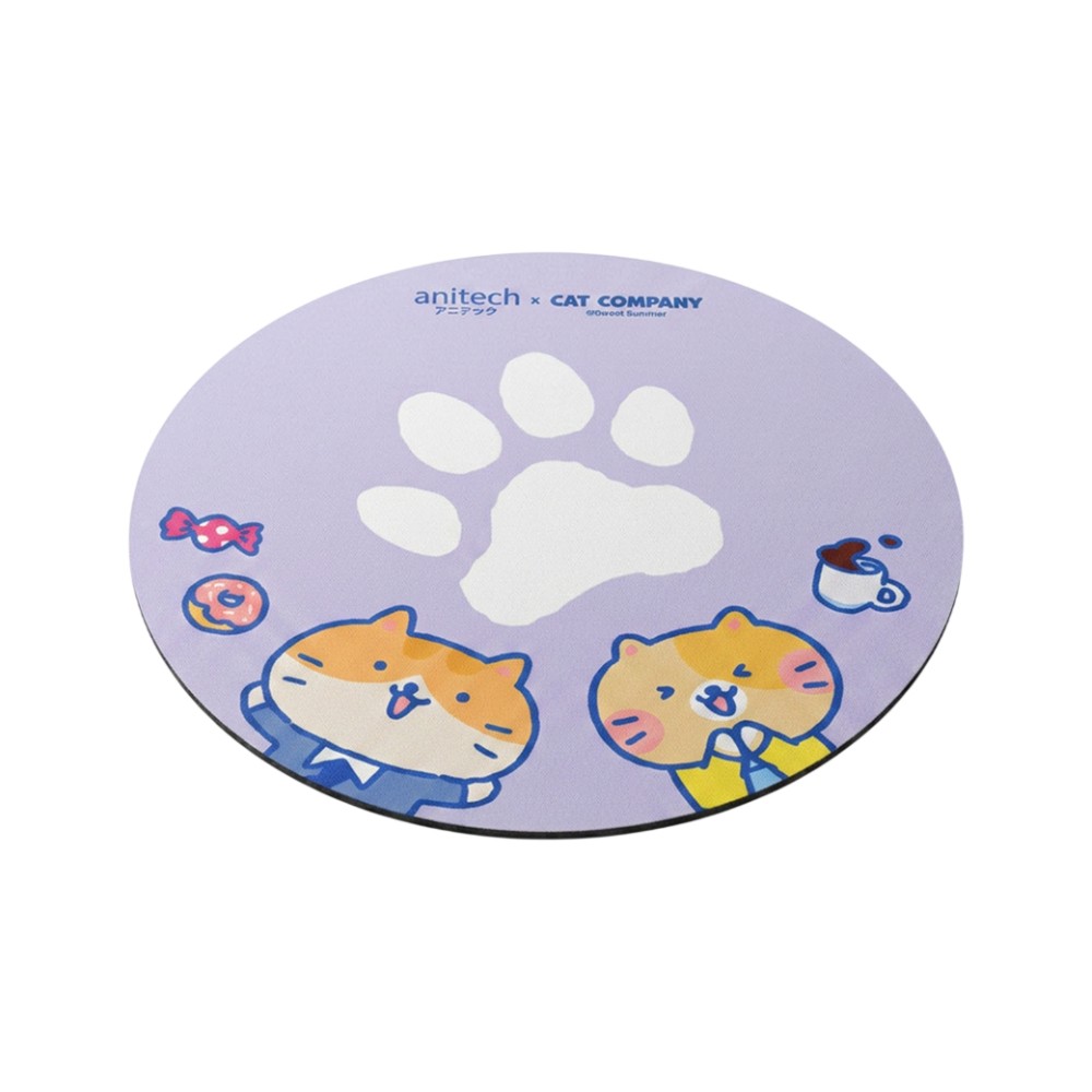 เมาส์ไร้สาย+แผ่นรองเมาส์ Anitech Cat Company (Cat-WMP01-PU) Purple