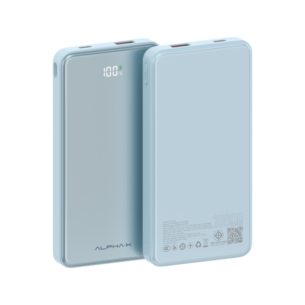 พาวเวอร์แบงค์ ALPHA 10000 mAh ALP10-39PD XHD-G87 Light Blue CCC