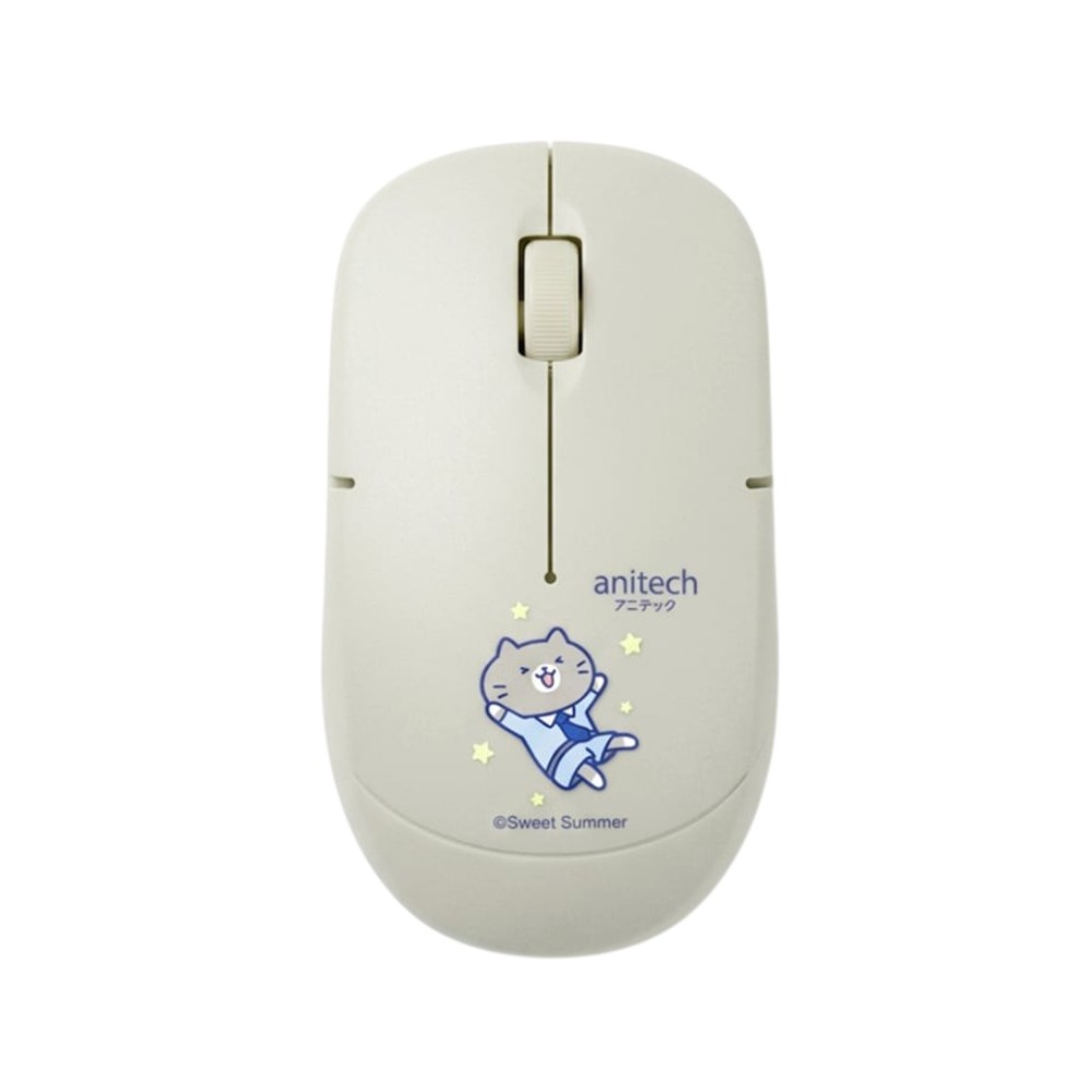 เมาส์ไร้สาย+แผ่นรองเมาส์ Anitech Cat Company (Cat-WMP01-GY) Gray