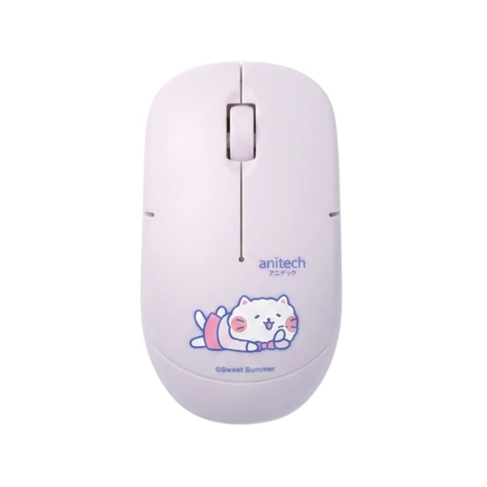 เมาส์ไร้สาย+แผ่นรองเมาส์ Anitech Cat Company (Cat-WMP01-PU) Purple