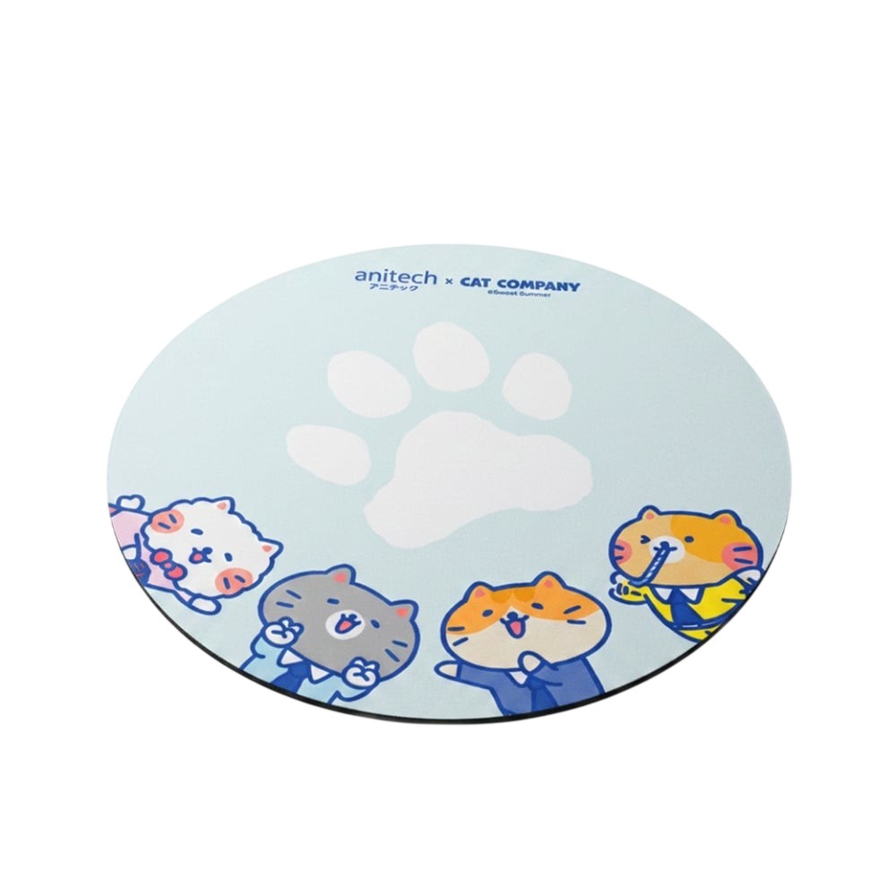 เมาส์ไร้สาย+แผ่นรองเมาส์ Anitech Cat Company (Cat-WMP01-BL) Blue