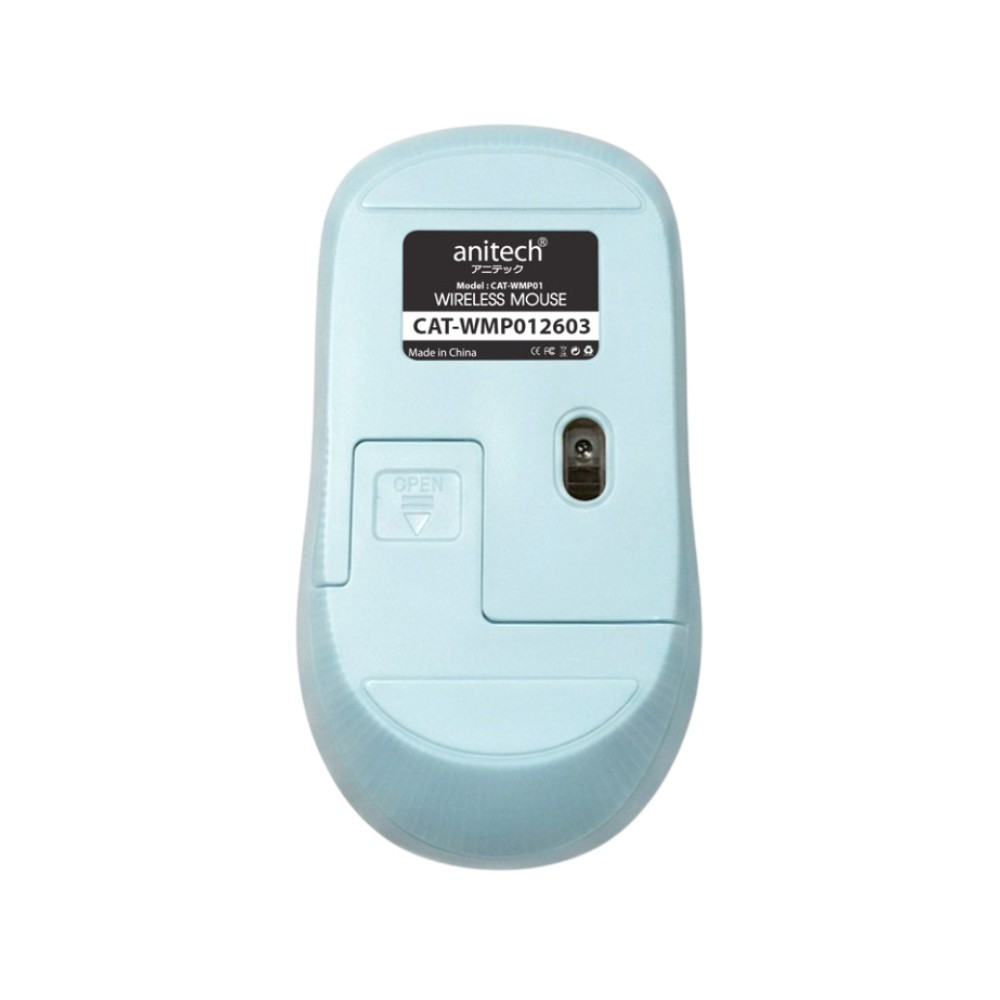 เมาส์ไร้สาย+แผ่นรองเมาส์ Anitech Cat Company (Cat-WMP01-BL) Blue