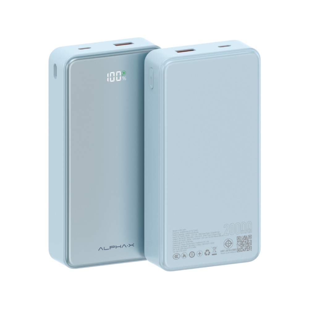 พาวเวอร์แบงค์ ALPHA 20000 mAh ALP20-13PD XHD-G89 Light Blue CCC