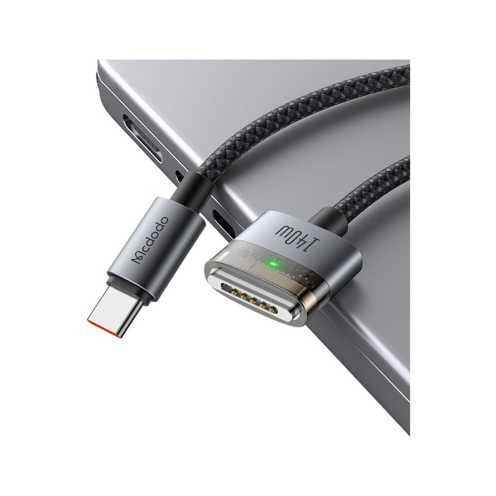 สายชาร์จ MCDODO USB-C to Magnetic 140W Cable With LED 2M. Black (CA-147)