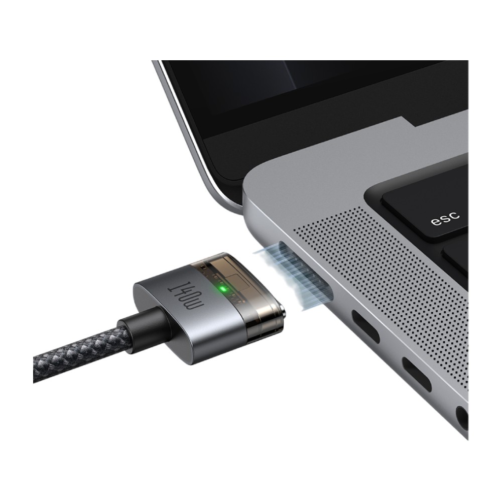 สายชาร์จ MCDODO USB-C to Magnetic 140W Cable With LED 2M. Black (CA-147)