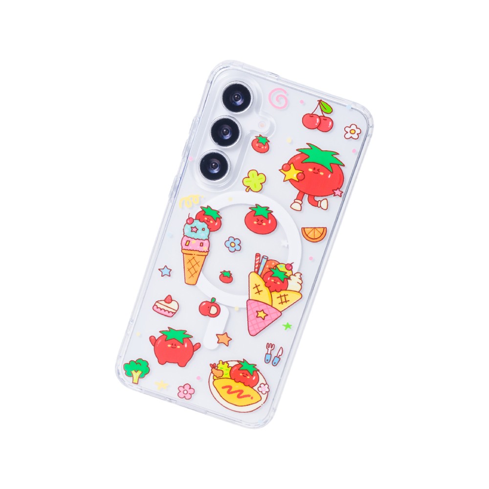 FOX x PLEASENJOY เคส Samsung Galaxy S25 FE Happy Tomato Magnetic