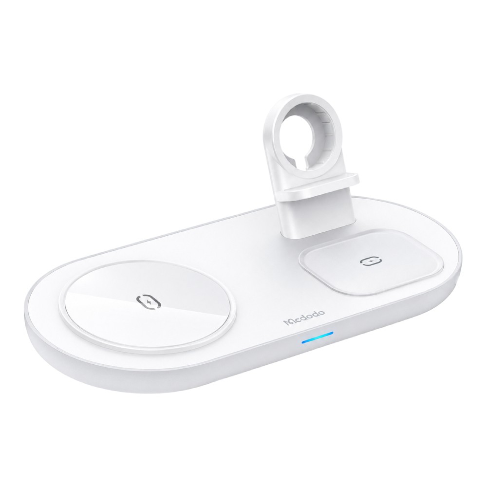 ที่ชาร์จไร้สาย Mcdodo 3 in 1 Wireless Charger Use for USB-A Apple Watch Charger White