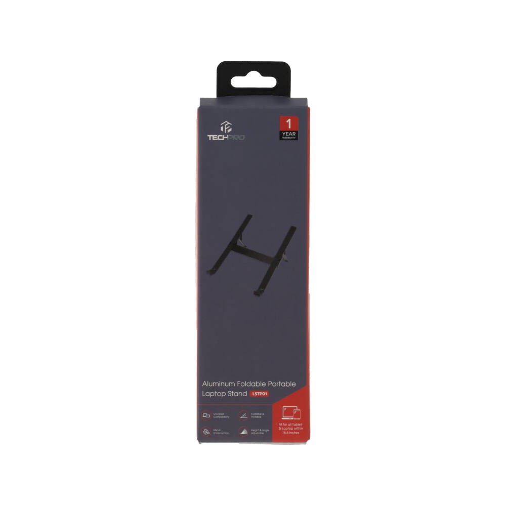 แท่นวางโน๊ตบุ๊ค TECHPRO Foldable Aluminum Laptop Stand Black