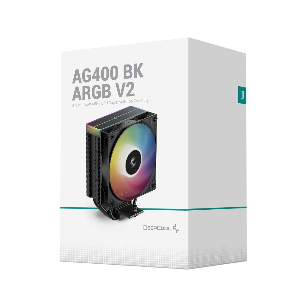 พัดลมซีพียู DEEPCOOL AG400 ARGB V2 CPU Air Cooler Black