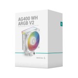 พัดลมซีพียู DEEPCOOL AG400 ARGB V2 CPU Air Cooler White