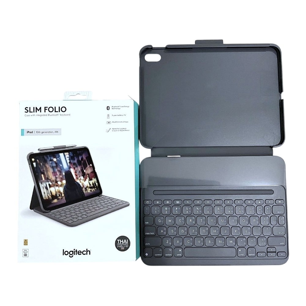 เคสคีย์บอร์ด Logitech iPad 10th/11th Gen 2025 with Keyboard Slim Folio Graphite