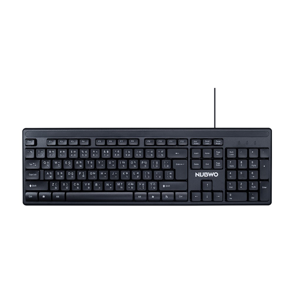 เมาส์และคีย์บอร์ด NUBWO Wired Combo Set NKM641 (TH/EN) Black