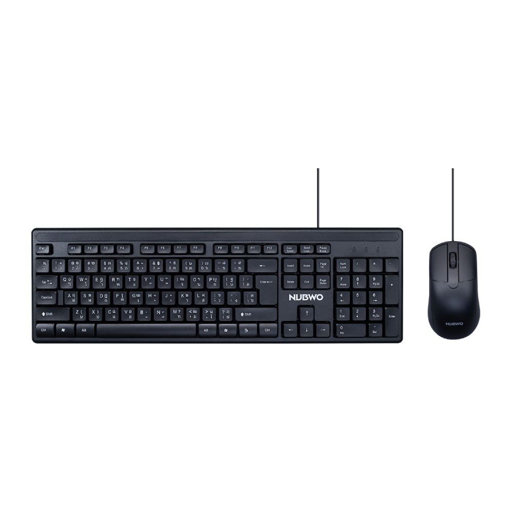 เมาส์และคีย์บอร์ด NUBWO Wired Combo Set NKM641 (TH/EN) Black