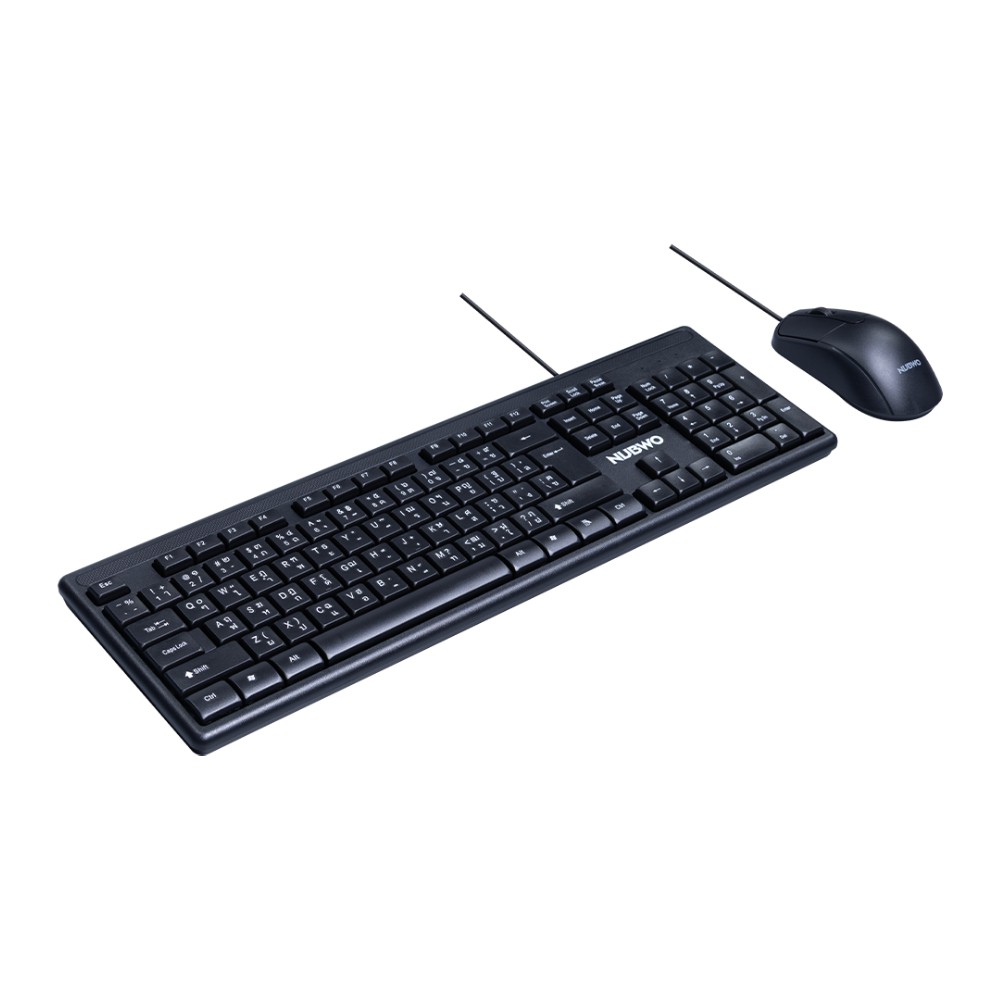 เมาส์และคีย์บอร์ด NUBWO Wired Combo Set NKM641 (TH/EN) Black