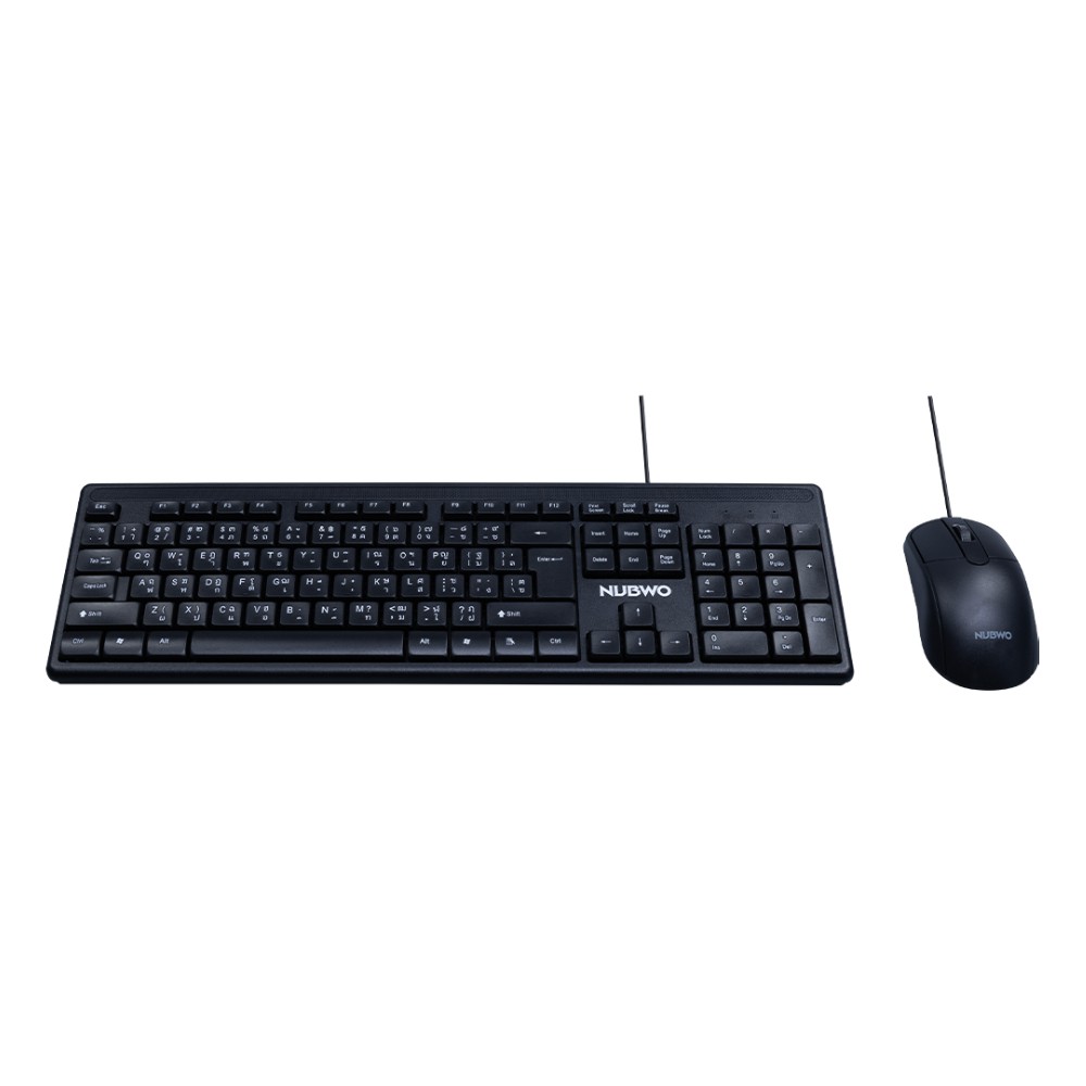 เมาส์และคีย์บอร์ด NUBWO Wired Combo Set NKM641 (TH/EN) Black