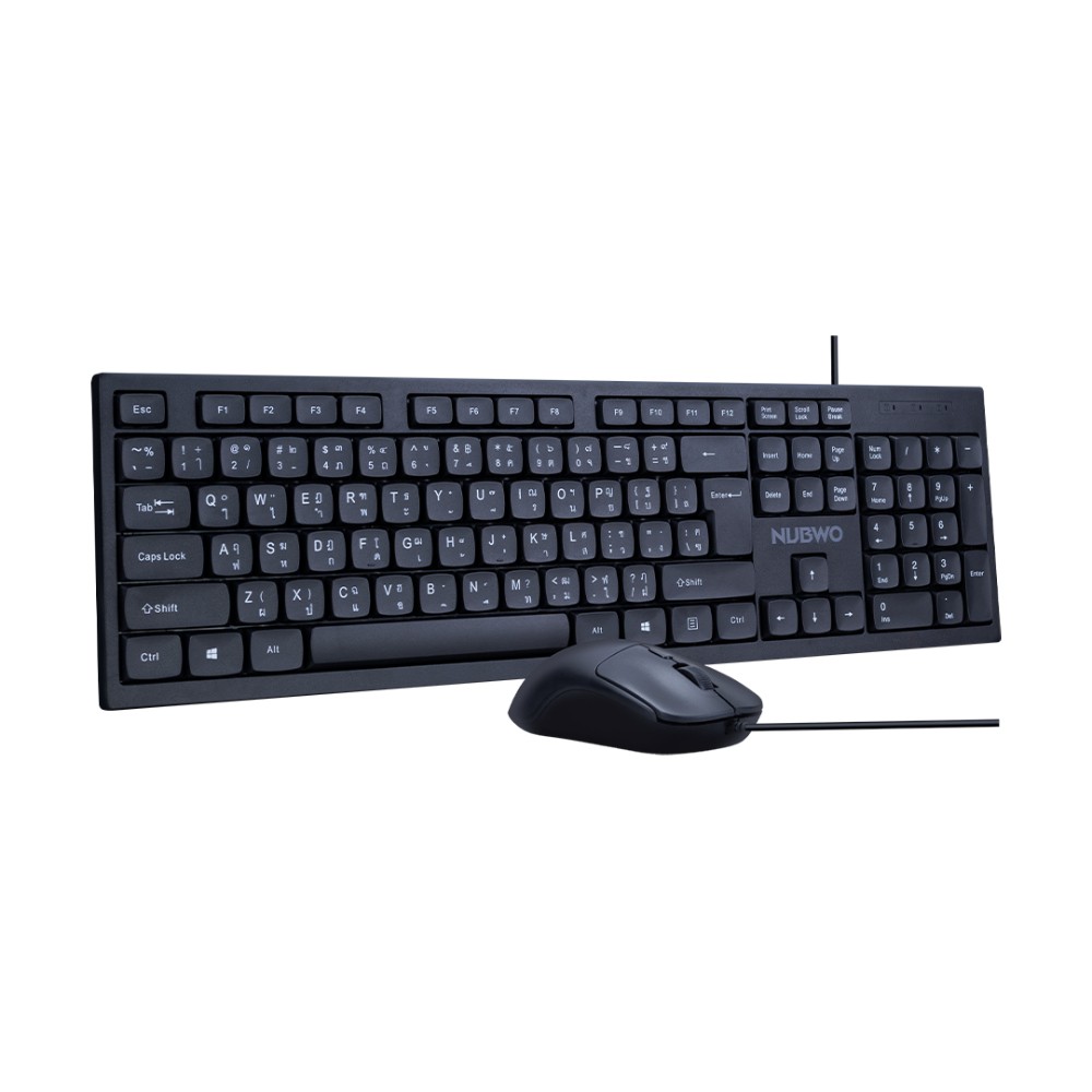 เมาส์และคีย์บอร์ด NUBWO Wired Combo Set NKM646 (TH/EN) Black