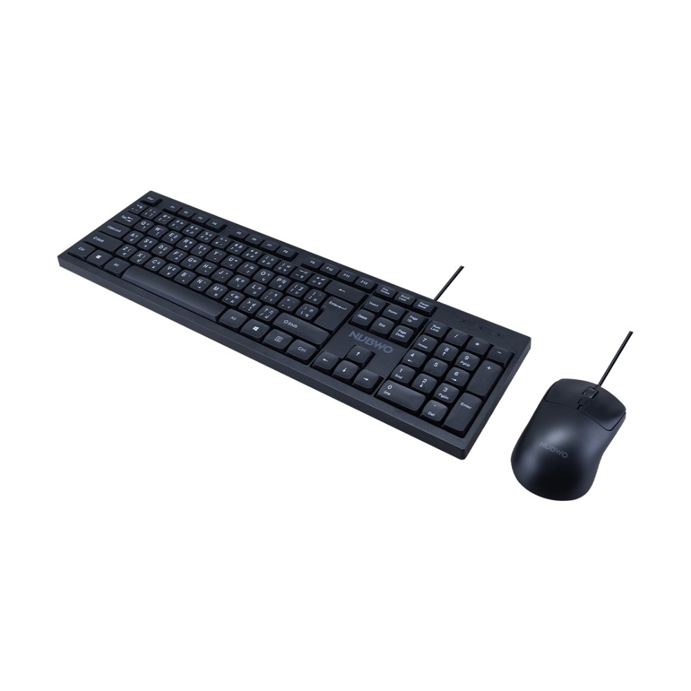 เมาส์และคีย์บอร์ด NUBWO Wired Combo Set NKM646 (TH/EN) Black