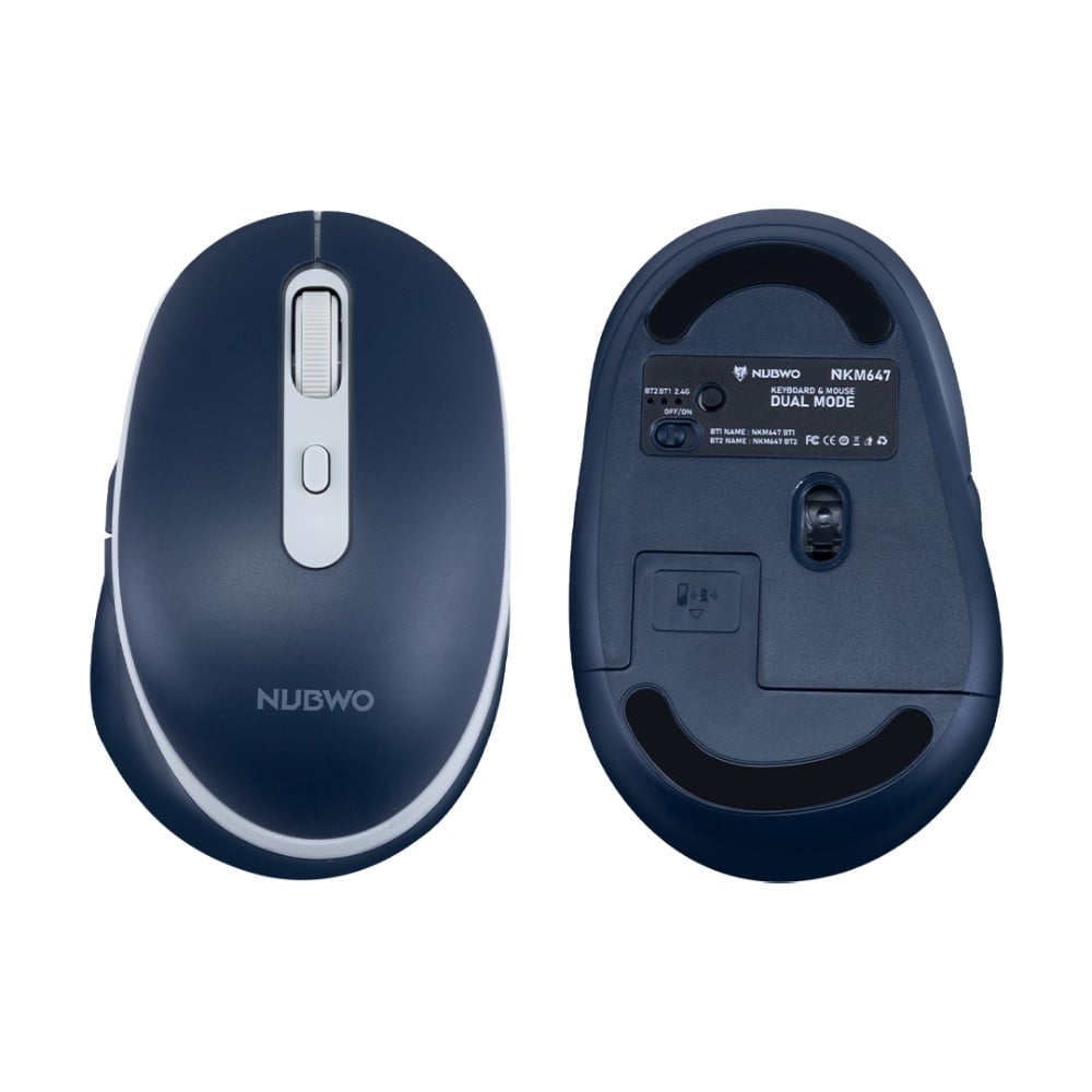เมาส์และคีย์บอร์ด NUBWO Wireless & Bluetooth Combo Set NKM647 (TH/EN) Dark Blue