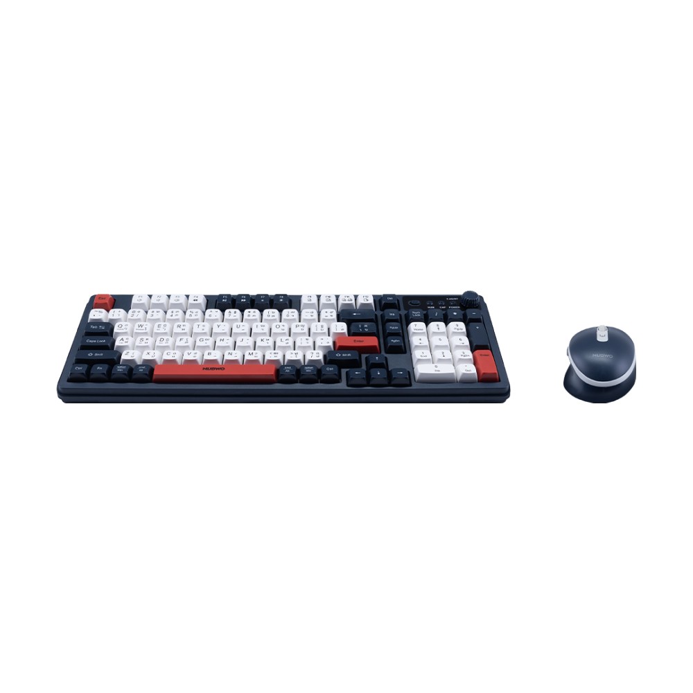 เมาส์และคีย์บอร์ด NUBWO Wireless & Bluetooth Combo Set NKM647 (TH/EN) Dark Blue