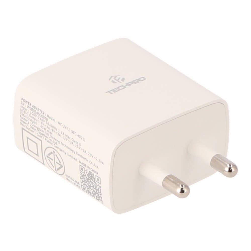 อะแดปเตอร์ TECHPRO Wall USB Charger 1 USB-C (PD45W) TP-WC05 White