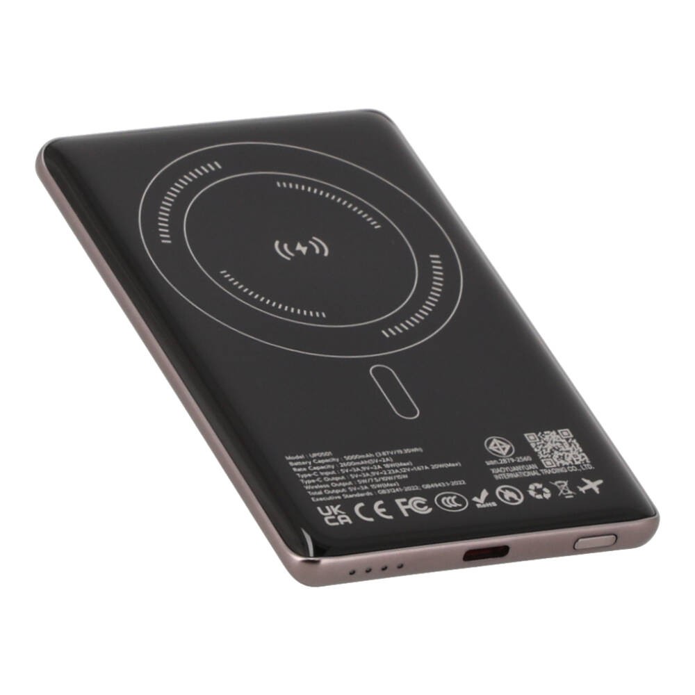 พาวเวอร์แบงค์ TECHPRO 5000 mAh Super Slim Magnet Wireless/Type-C (CCC) Black