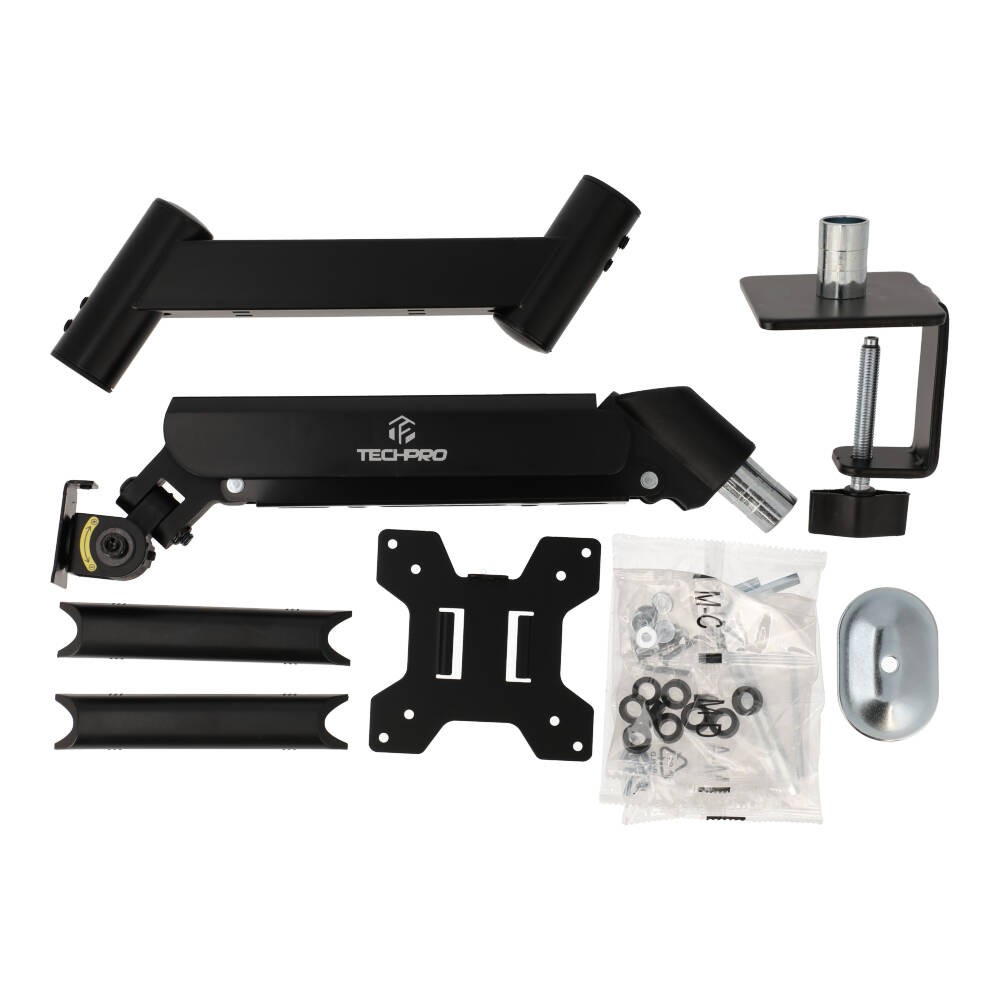 แขนจับจอมอนิเตอร์ TECHPRO Ergonomic Single Monitor Arm Black (MA28-12)