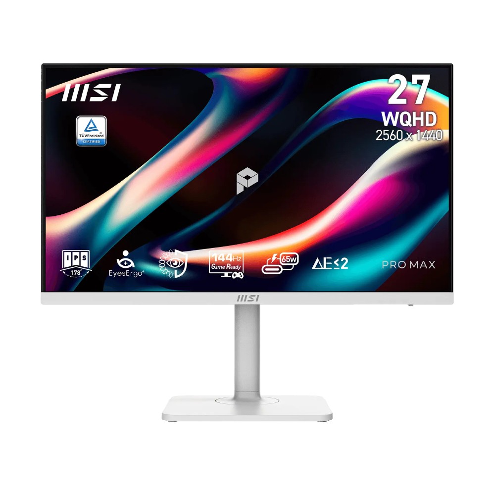 จอมอนิเตอร์ MSI PRO MAX 271QPHW E14 (IPS 2K 144Hz USB-C 65W SPK PIVOT)