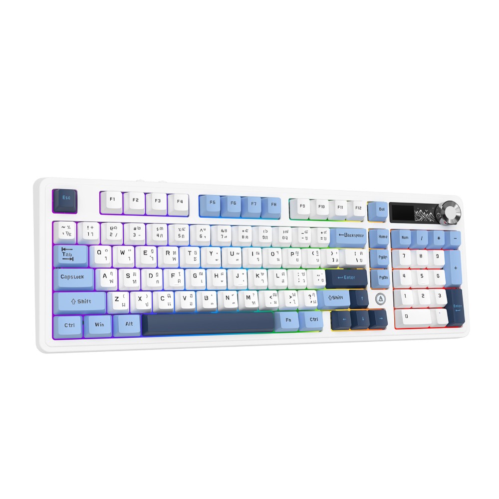 คีย์บอร์ดเกมมิ่ง Ajazz AK980 V2 LCD Cloud High Silent Switch