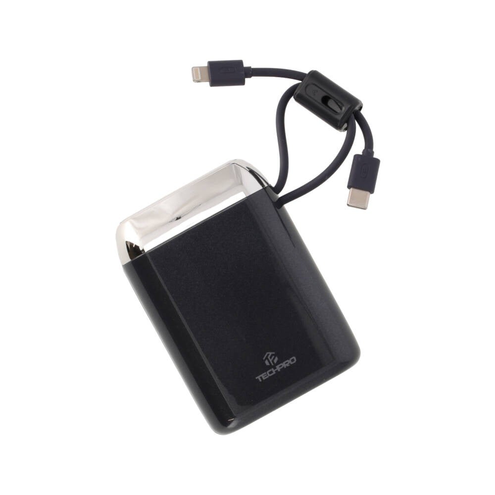 พาวเวอร์แบงค์ TECHPRO 20000 mAh Built-In Cable 22.5W 1076-2D (CCC) Navy Blue