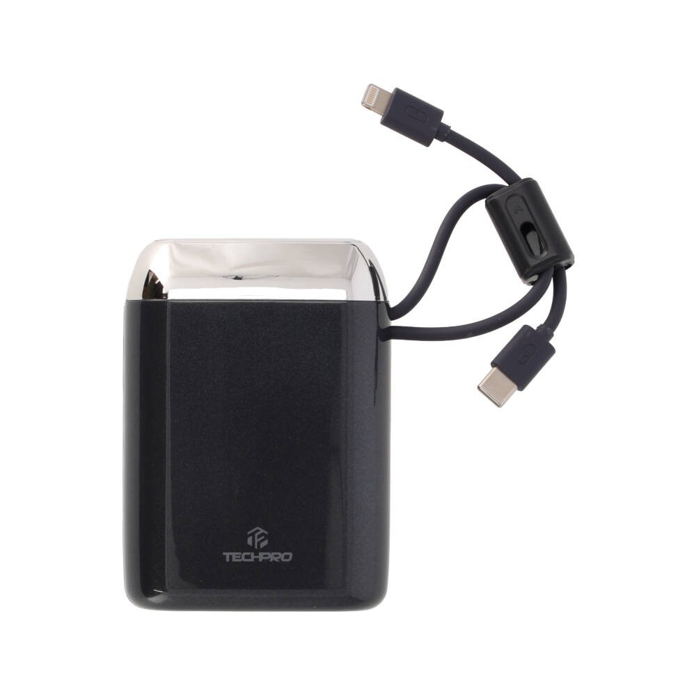พาวเวอร์แบงค์ TECHPRO 20000 mAh Built-In Cable 22.5W 1076-2D (CCC) Navy Blue