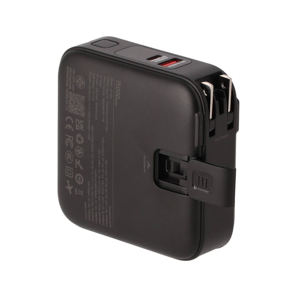 พาวเวอร์แบงค์ TECHPRO 15,000 mAh Built-In Cable 3-in-1 22.5W UP1501 (CCC) Black
