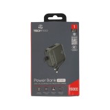 พาวเวอร์แบงค์ TECHPRO 15,000 mAh Built-In Cable 3-in-1 22.5W UP1501 (CCC) Black