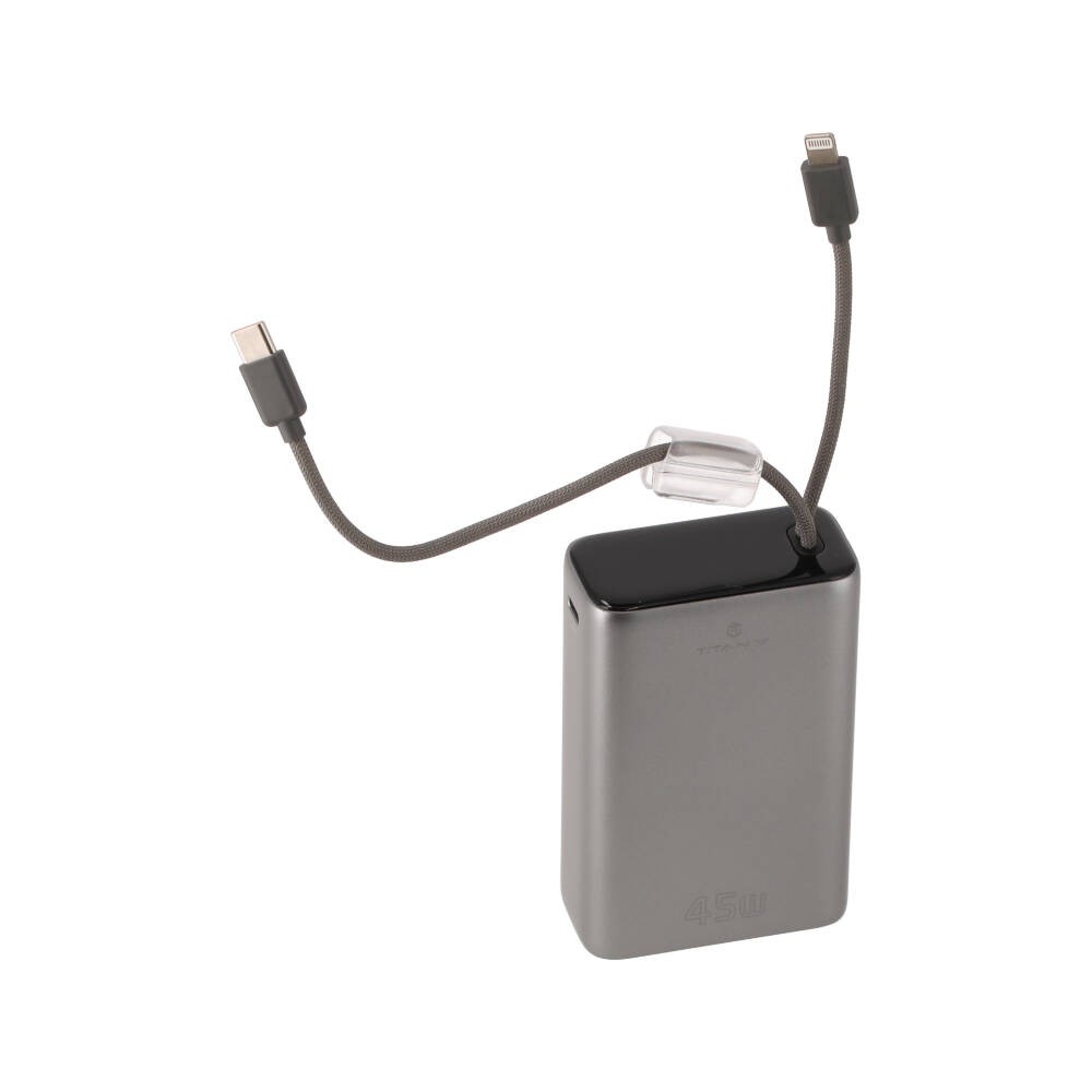 พาวเวอร์แบงค์ TITANV 20,000 mAh Colorful Screen with Built-in Cables 45W 1076-2A (CCC) Gray