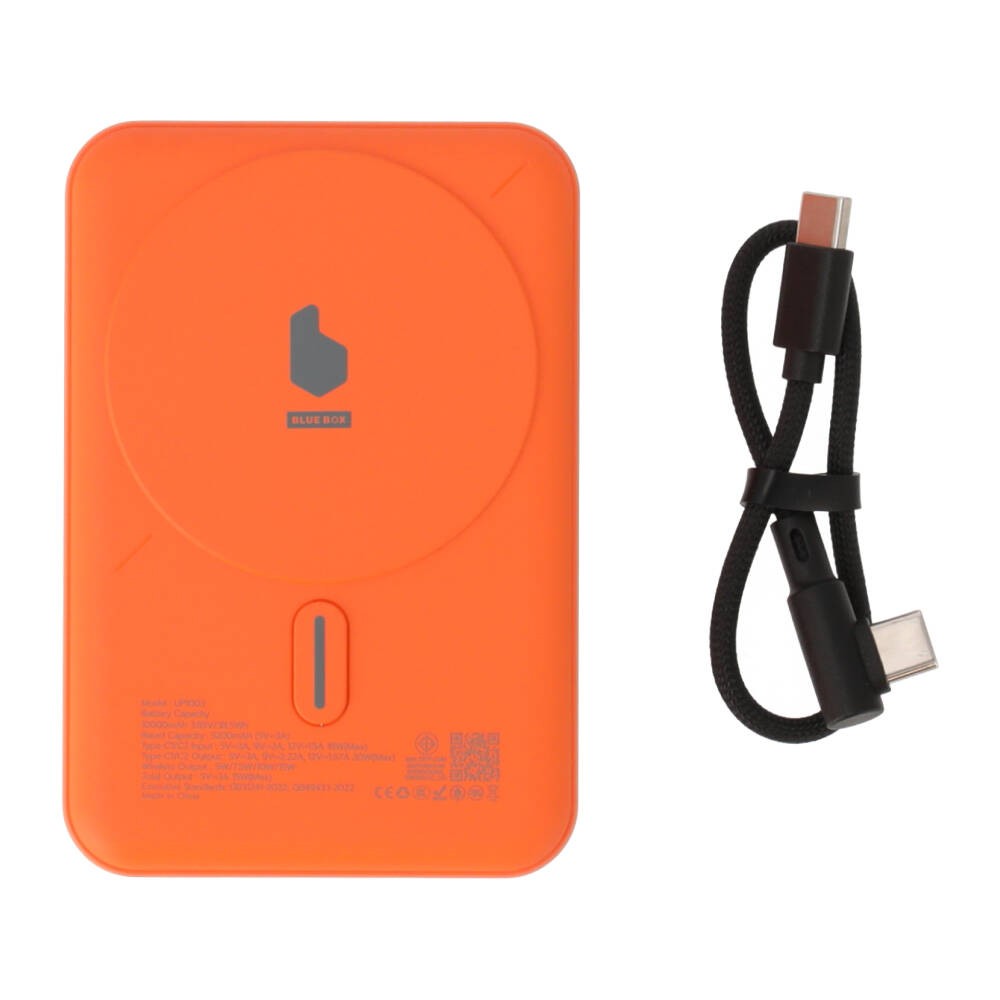 พาวเวอร์แบงค์ Blue Box Wireless Charging 10,000 mAh with Fast Charge 22.5W UP1003 (CCC) Orange